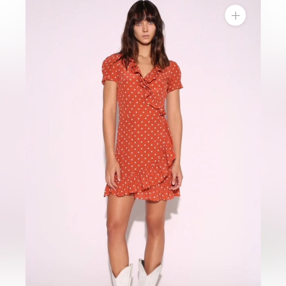 Realisation Valentina Polka Dot Rust Dress